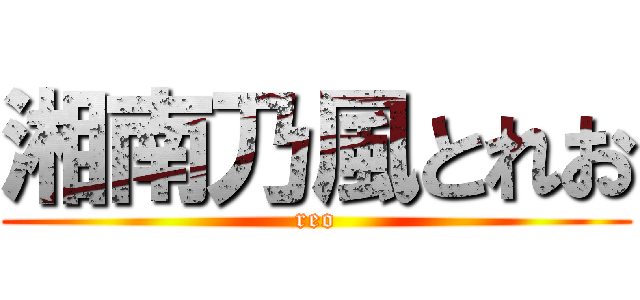 湘南乃風とれお (reo)