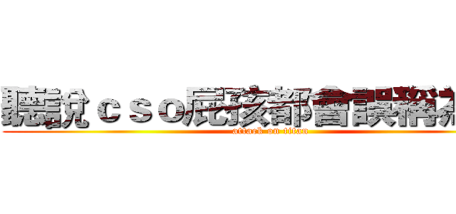 聽說ｃｓｏ屁孩都會誤稱為ｃｓ (attack on titan)