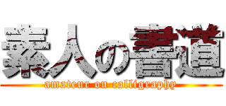 素人の書道 (amateur on calligraphy)