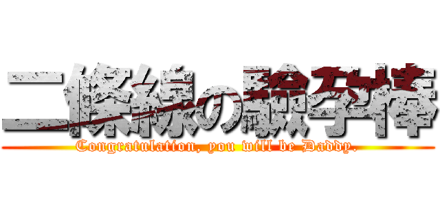 二條線の驗孕棒 (Congratulation, you will be Daddy.)