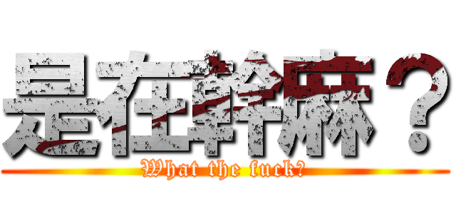 是在幹麻？ (What the fuck?)