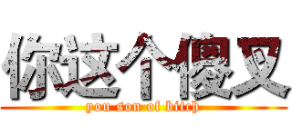 你这个傻叉 (you son of bitch)