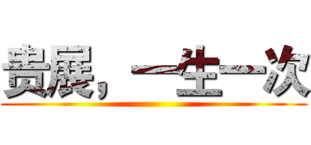 贵展，一生一次 ()