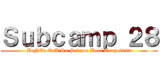 Ｓｕｂｃａｍｐ ２８ (BeNTe CuAtRu Science Boot Camp 2023)