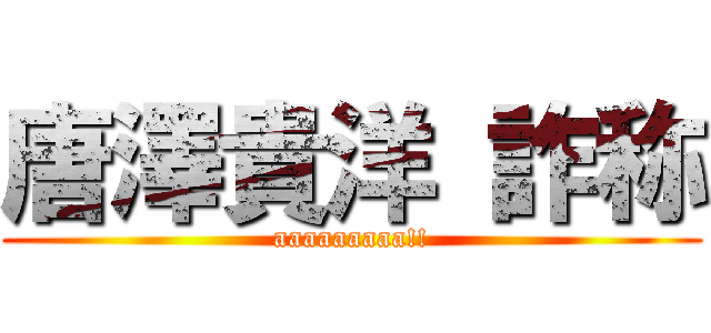 唐澤貴洋 詐称 (aaaaaaaaa!!)