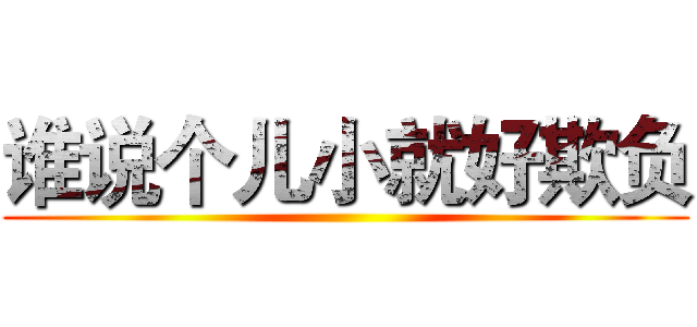 谁说个儿小就好欺负 ()