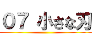 ０７ 小さな刃 ()