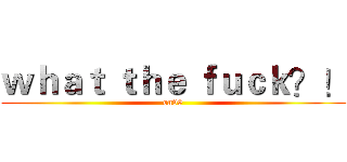 ｗｈａｔ ｔｈｅ ｆｕｃｋ？！ (on99)