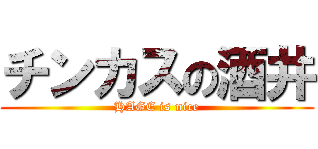 チンカスの酒井 (HAGE is nice)