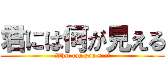 君には何が見える (What can you see?)