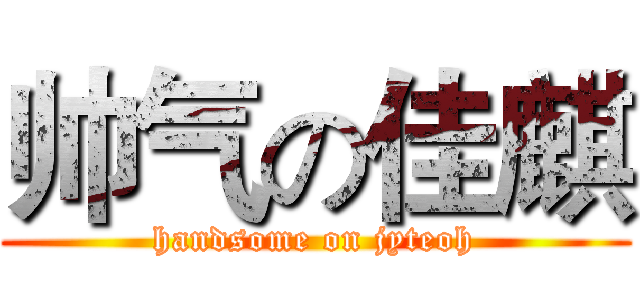 帅气の佳麒 (handsome on jyteoh)
