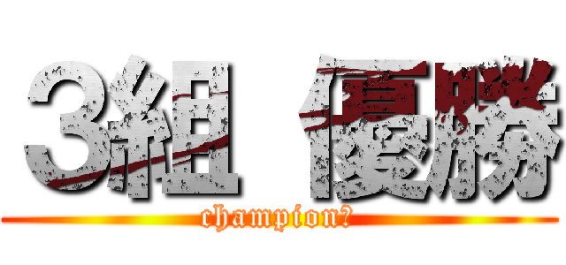 ３組 優勝 (champion　)