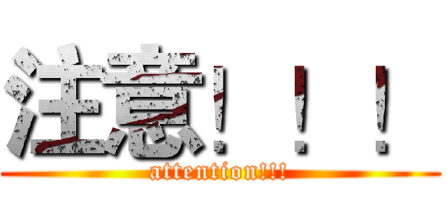 注意！！！ (attention!!!)