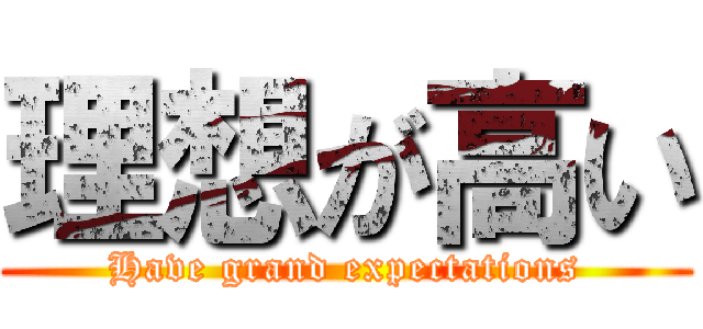 理想が高い (Have grand expectations)