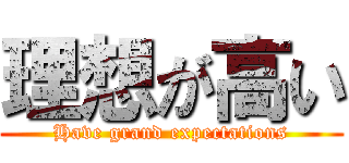 理想が高い (Have grand expectations)