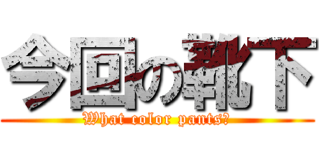 今回の靴下 (What color pants?)