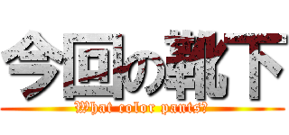 今回の靴下 (What color pants?)