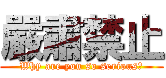 嚴肅禁止 (Why are you so serious?)