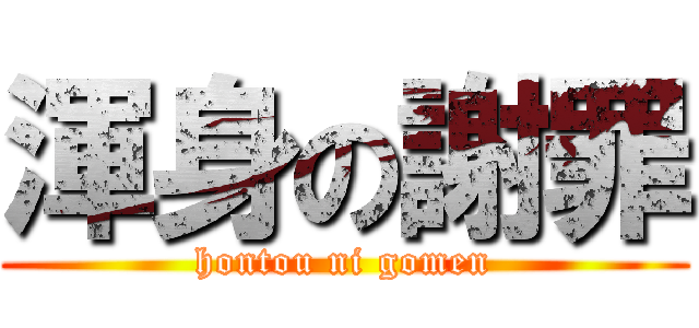 渾身の謝罪 (hontou ni gomen)