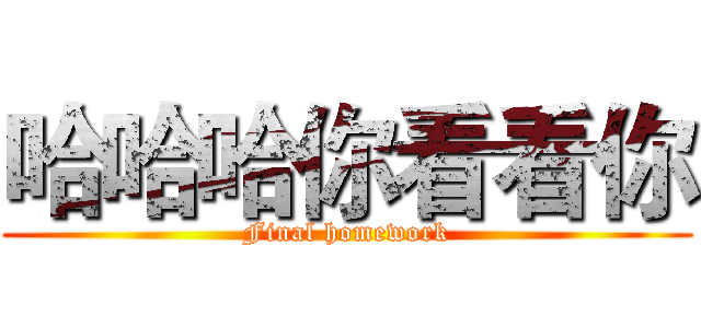 哈哈哈你看看你 (Final homework)