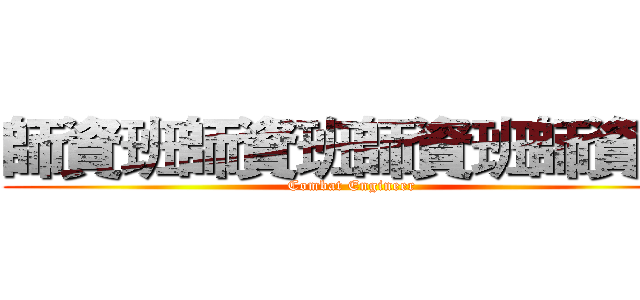 師資班師資班師資班師資班 (Combat Engineer)