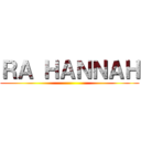 ＲＡ ＨＡＮＮＡＨ ()