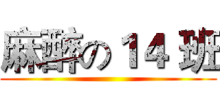 麻醉の１４ 班 ()