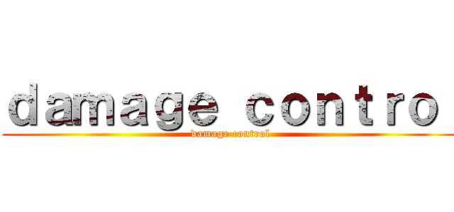 ｄａｍａｇｅ ｃｏｎｔｒｏｌ (damage control)