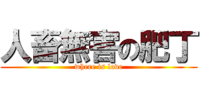 人畜無害の肥丁 (where is love)