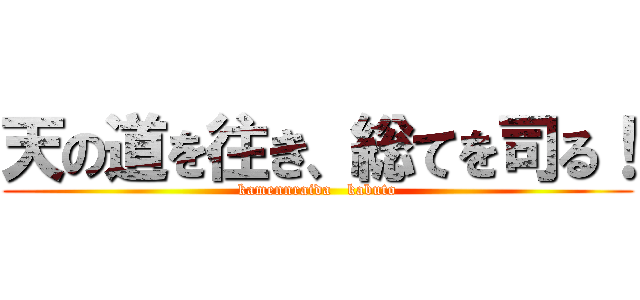 天の道を往き、総てを司る！ (kamennraida   kabuto)