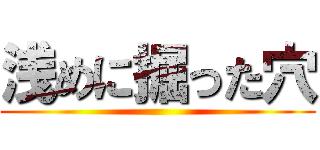 浅めに掘った穴 ()