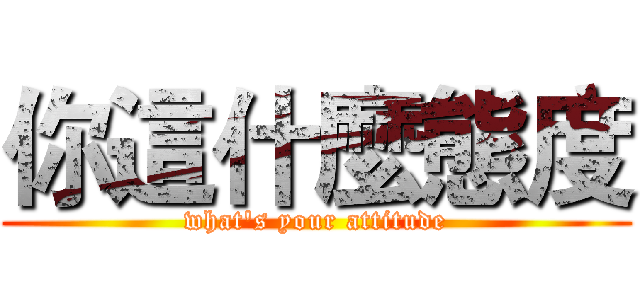 你這什麼態度 (what's your attitude)