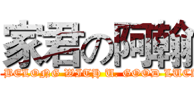 家君の阿翰 (HE BELONG WITH U. GOOD LUCK .)