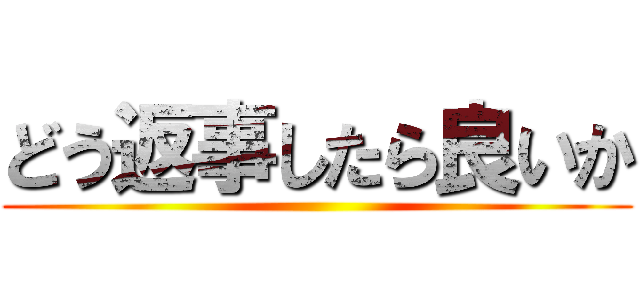 どう返事したら良いか ()