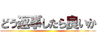 どう返事したら良いか ()