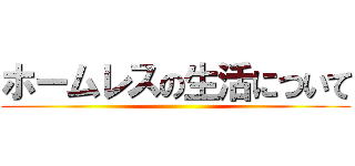 ホームレスの生活について ()