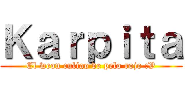 Ｋａｒｐｉｔａ (El weon culiao de pelo rojo :V)