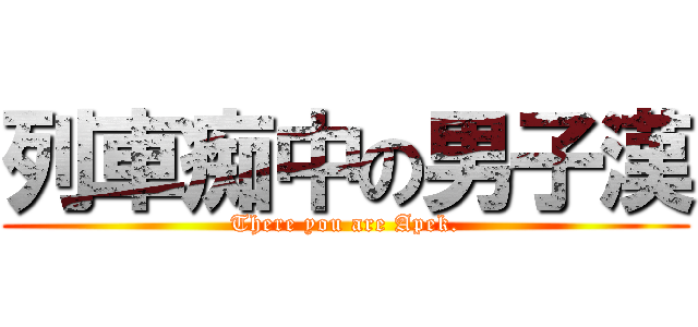 列車痴中の男子漢 (There you are Apek.)