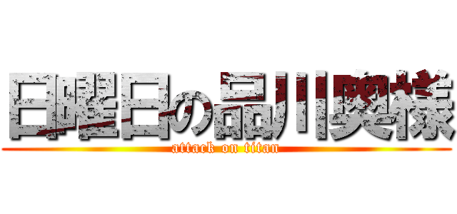 日曜日の品川奥様 (attack on titan)