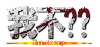 我不吵你 (Im sorry)