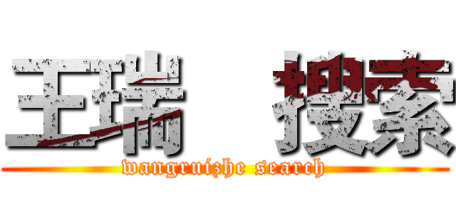 王瑞喆搜索 (wangruizhe search)