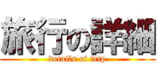 旅行の詳細 (details of trip)