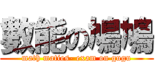數能の鳩鳩 (math maties- exam on gugu)