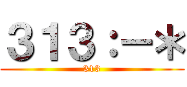 ３１３：－＊ (313)