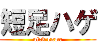 短足ハゲ (nick name)