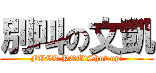 別叫の文凱 (FUCK YOU!Shut up!)
