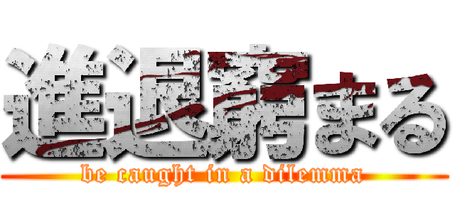 進退窮まる (be caught in a dilemma)