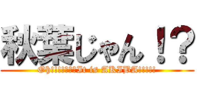 秋葉じゃん！？ (Oh!!!!???It is AKIBA!!!!!)