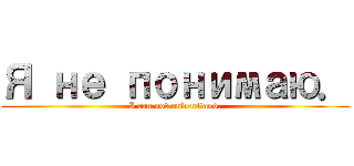 Я не понимаю． (I can not understand.)