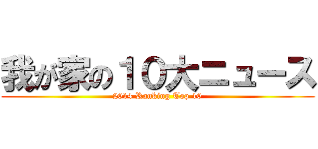 我が家の１０大ニュース (2014 Ranking Top 10)